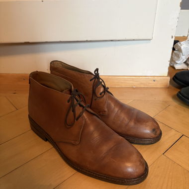 Brown Leather Lace-Up Ankle Boots