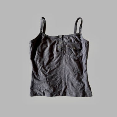 Top grigio Y2K con spalline sottili