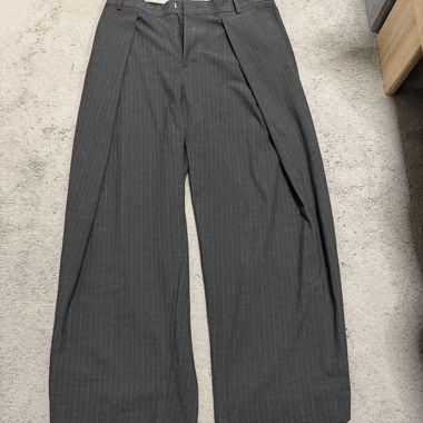 Grey striped baggy pinstripe Dress Pants