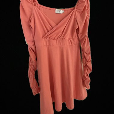 Pamela X Na-KD coral long-sleeve dress