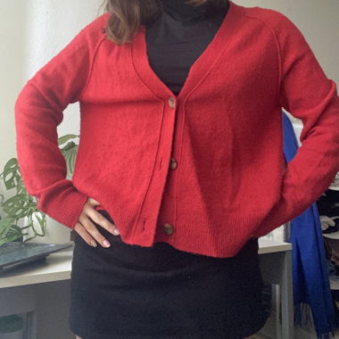 Gilet en maille rouge