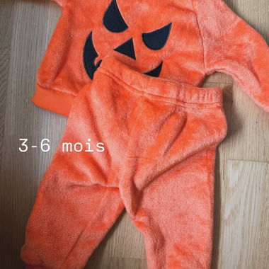 Neon orange Halloween baby costume