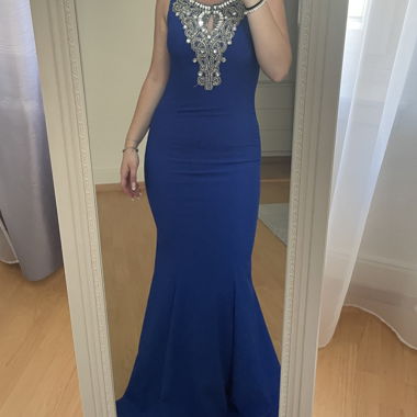 Abito da sera blu con paillettes