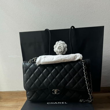 Chanel Classic Double Flap Jumbo Caviar Leather  