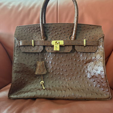 Borsa a mano in pelle marrone