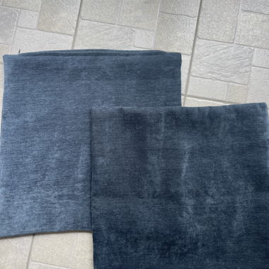 2 housses de coussin anthracite/bleu