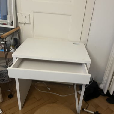 White writing or dressing table with drawer