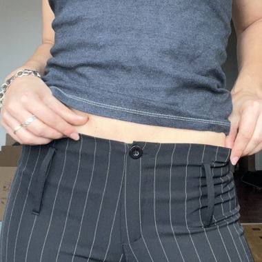 striped flare pants