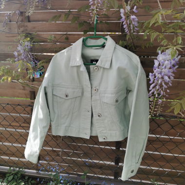 Giacca di jeans verde pastello