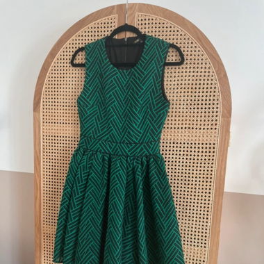 Robe peplum jaquard verte Maje