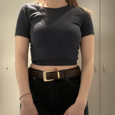 Ribbed Stradivarius open-back crop top