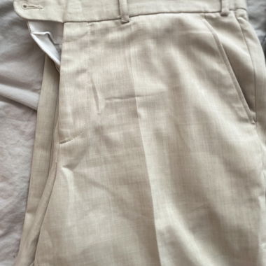 beige suit trousers