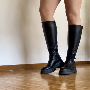 Knee high black boots