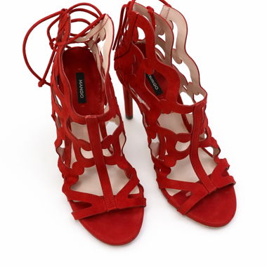 Rote Mango High-Heel-Sandalen
