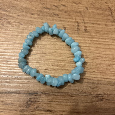 Bracelet avec cristaux de pierre d'aigue-marine