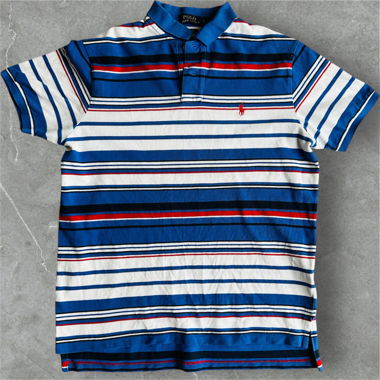 VINTAGE RALPH LAUREN POLOSHIRT GESTREIFT -GR. L-