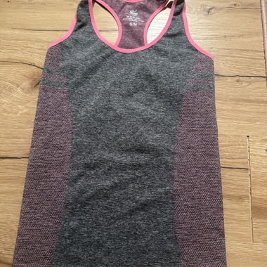 Débardeur sport gris/rose