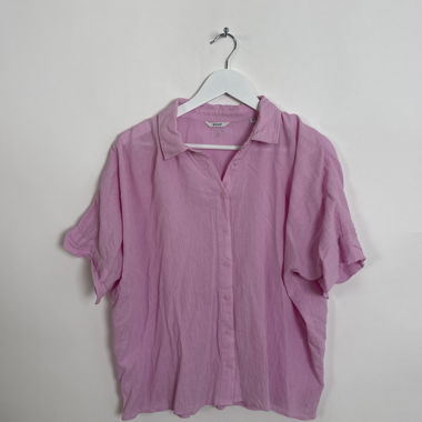 Rosa Kurzarm-Bluse