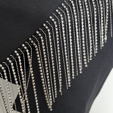 Mini jupe noire avec strass 