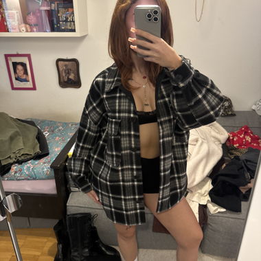 Karierte Oversize Hemdjacke