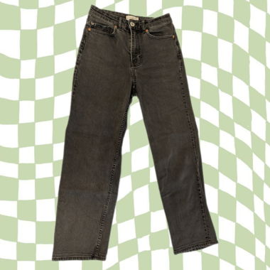 black straight leg jeans 
