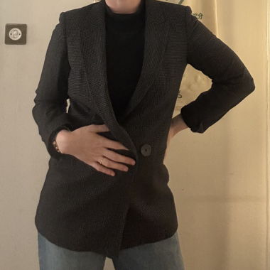 Blazer noir texturé Massimo Dutti