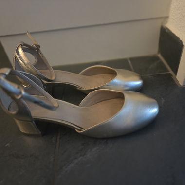 Décolleté slingback argentati