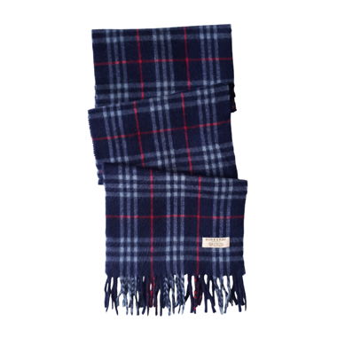 Vintage Burberry Scarf 100% Lambswool Darkblue
