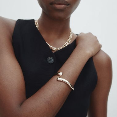 Bracelet manchette doré