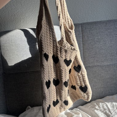 Sac cœur en maille