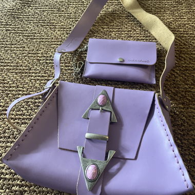 Borsa in pelle originale - viola