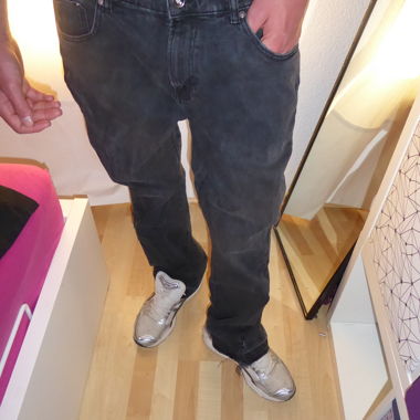 Bershka Flared-Jeans Schwarz EU 46