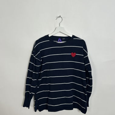 Pull à Cœur Rayé