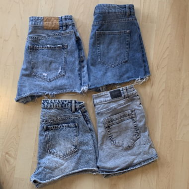 4 denim shorts set