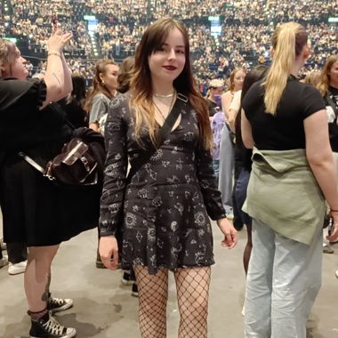 Black Wrap Dress with Pattern