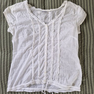 White Top with Button Placket