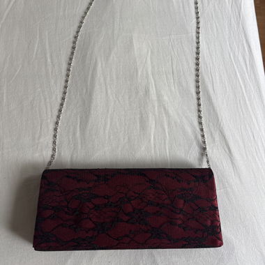 Burgundy Chain Clutch