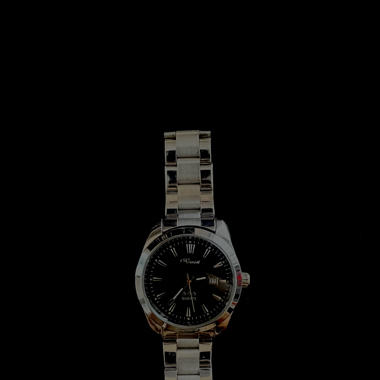 Elegante Herrenuhr - Schwarz & Silber 
