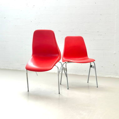 2x Vintage Stackable Chairs by Lübke, 1970s