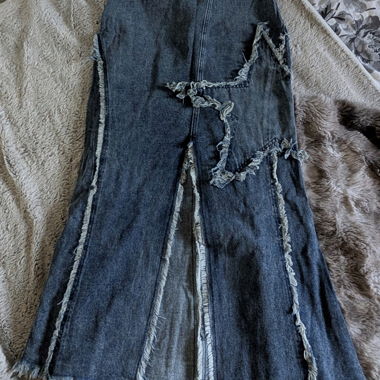 Star Long Jean Skirt