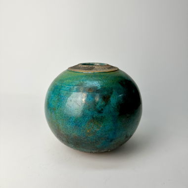 Vintage-Vase irisierend türkis Gisèle Buthod-Garçon
