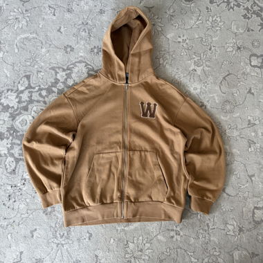 Veste à capuche zippée marron
