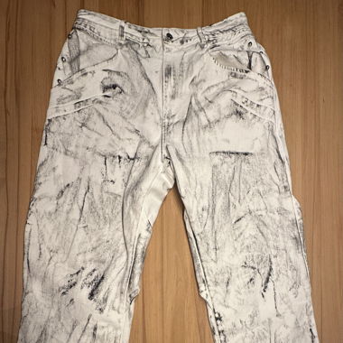 Jeans Custom Paint blanc