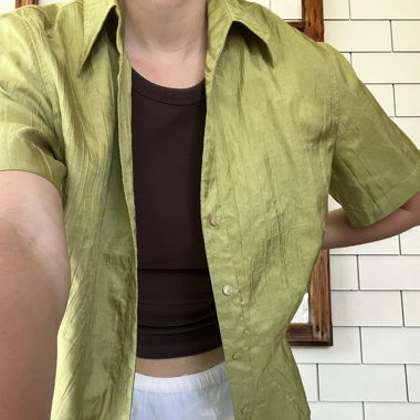 green blouse