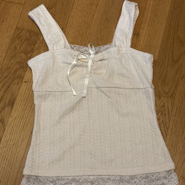 Top Camisole in Pizzo Bianco