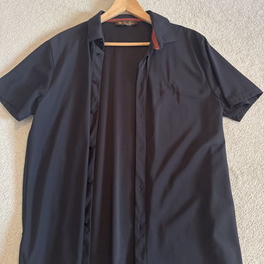 Loro Piana Kurzarm-Hemd dunkelblau