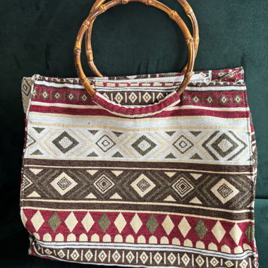 Bag with bamboo handles