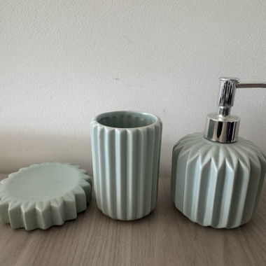 Set bagno ceramica verde menta