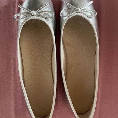 chic silver ballet flats