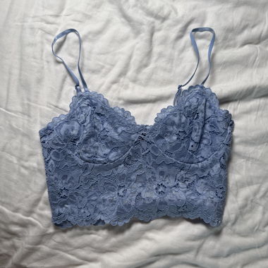 ZARA blue lace crop 